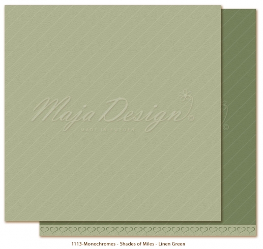 Cardstock Monochromes Shades of Miles Linen Green Maja Design 12"x12"