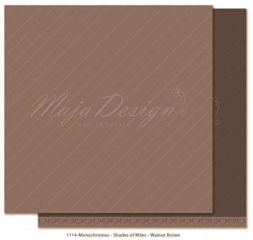 Cardstock Monochromes Shades of Miles Walnut Brown Maja Design 12"x12"