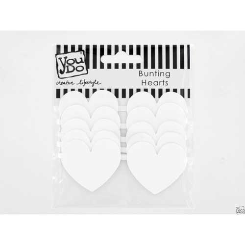 Banner Die Cuts Bunting Small Hearts on ribbon Chipboard