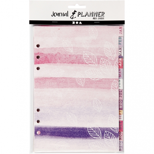 Skiljeblad Månader Journaling A5 Lila Akvarell Bullet Journal