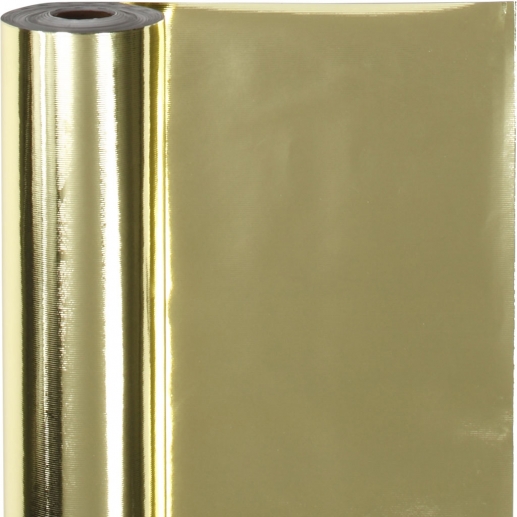 Presentpapper Guld Metallic 100 meter Bredd: 50 cm Presentinslagning