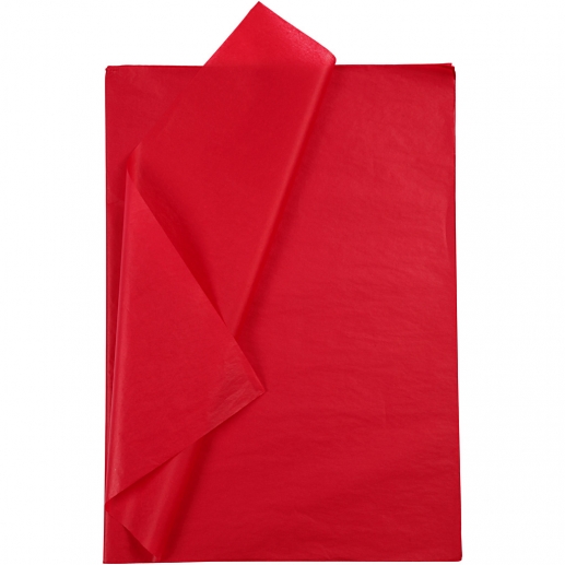 Silkespapper 50x70 cm Röd 10 ark till scrapbooking, pyssel och hobby