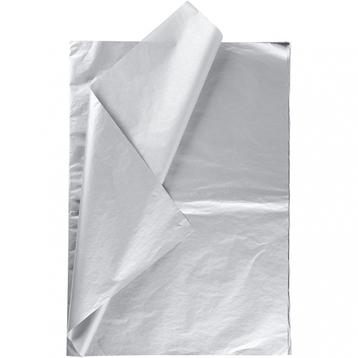 Silkespapper 50x70 cm Silver 6 ark till scrapbooking, pyssel och hobby