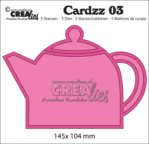 Dies Cardzz no. 3 Teapot Crealies till scrapbooking, pyssel och hobby