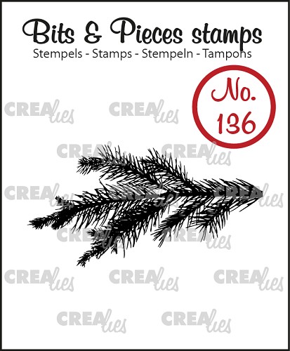 Clearstamp Crealies Bits & Pieces no.136 Pine branch Clearstamps Silkonstämpel