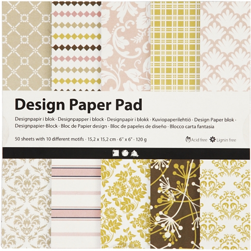 Paper Pad 6"x6" 120 g Grön, Rosa 50ark Pappersblock 4 8 Tum