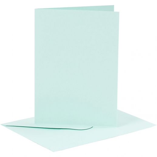 Kort och kuvert A6 Ljusblå 6 set C6 till scrapbooking, pyssel och hobby