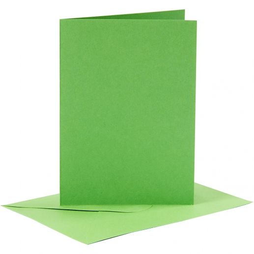 Kort och kuvert A6 Grön 6 set C6 till scrapbooking, pyssel och hobby