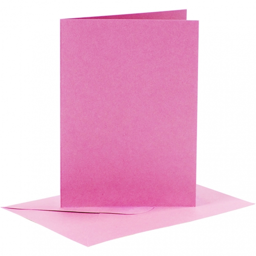 Kort och kuvert A6 Cerise 6 set C6 till scrapbooking, pyssel och hobby