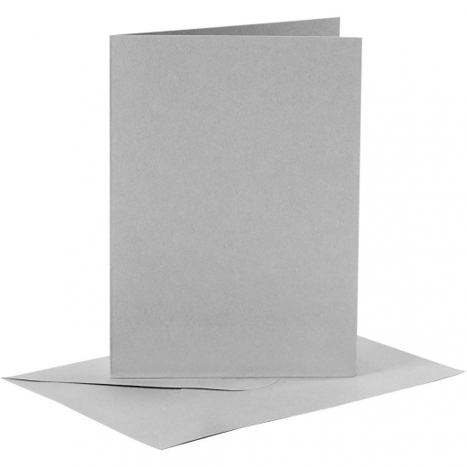 Kort och kuvert A6 Grå 6 set C6 till scrapbooking, pyssel och hobby