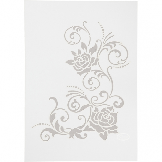 Schablon Viva Decor Blommor och Swirl A4 Schabloner