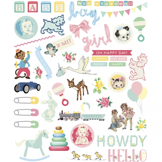 Die cuts 15-125 mm 120 g Baby 96 st Pappersfigurer