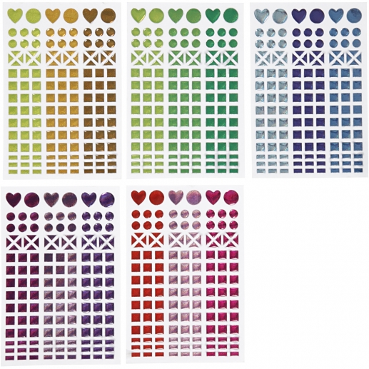 Stickers till mosaik Mixade färger 11x16 cm 10ark Klistermärken