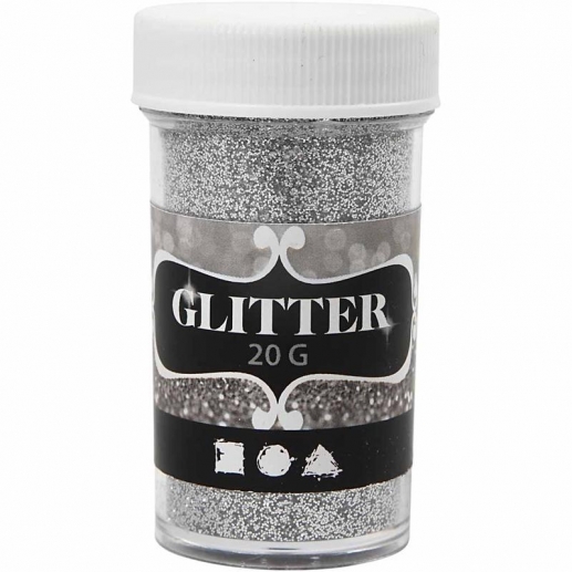 Glitterpulver Silver 20 gram till scrapbooking, pyssel och hobby