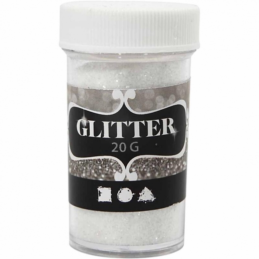 Glitterpulver Vit 20 gram till scrapbooking, pyssel och hobby