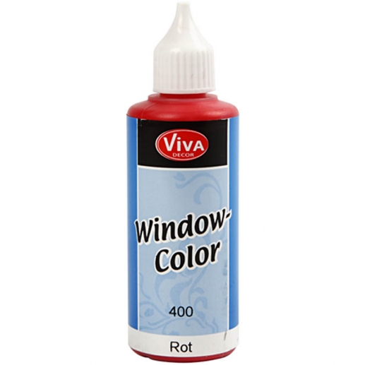 Fönsterfärg Viva Decor Röd 80 ml till scrapbooking, pyssel och hobby