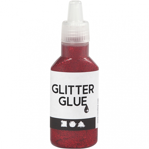 Glitterlim 25 ml Röd till scrapbooking, pyssel och hobby