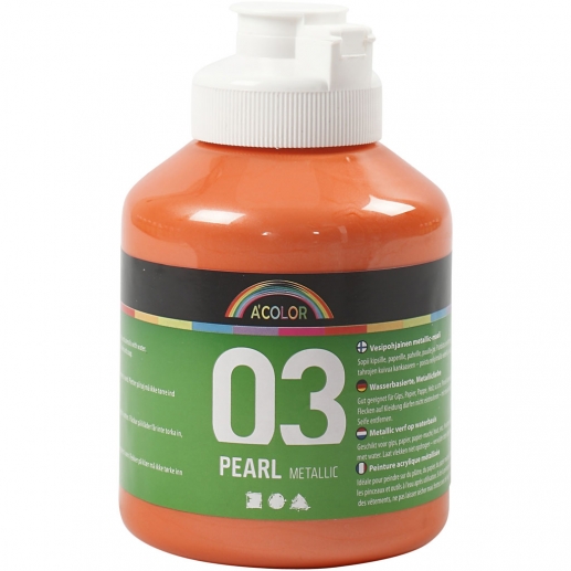 A-color Pearl akrylfärg Orange 500 ml Hobbyfärg