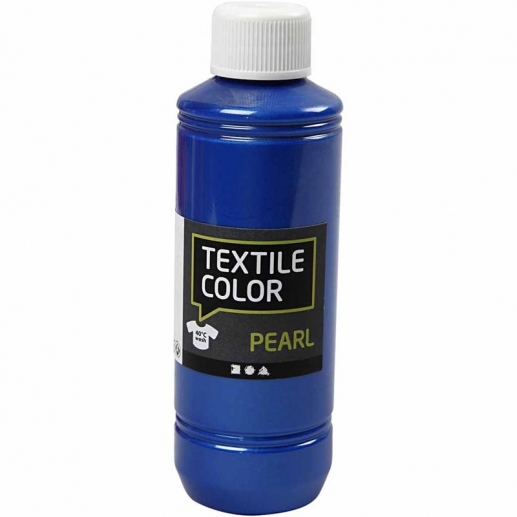 Textil Färg Pearl Blå 250 ml Textilfärg Pärlemo