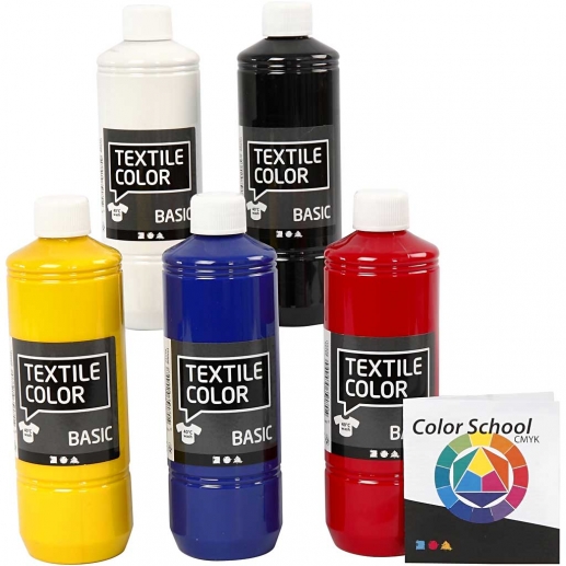 Textil Färg Primärfärger 5x500ml Textilfärg Basic