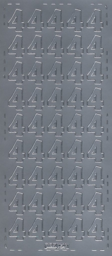 Stickers Klistermärke Peel Off 2 cm Siffror 4 Silver Klistermärken