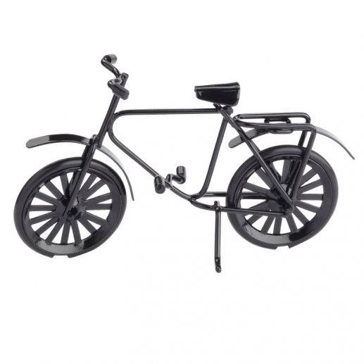 Miniatyr Cykel Svart Metall Dockskåp Fairy Garden Miniatyrträdgård