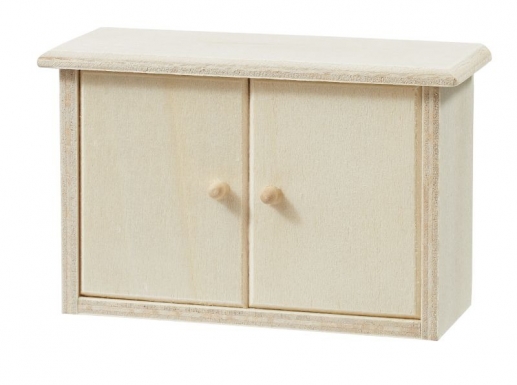 Miniatyr Skåp med Luckor av Trä