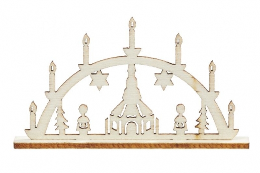 Nissens ljusstake. Denna söta lilla laserutskurna sjuarmade adventsljusstake är fin som den är, men går även enkelt att måla.