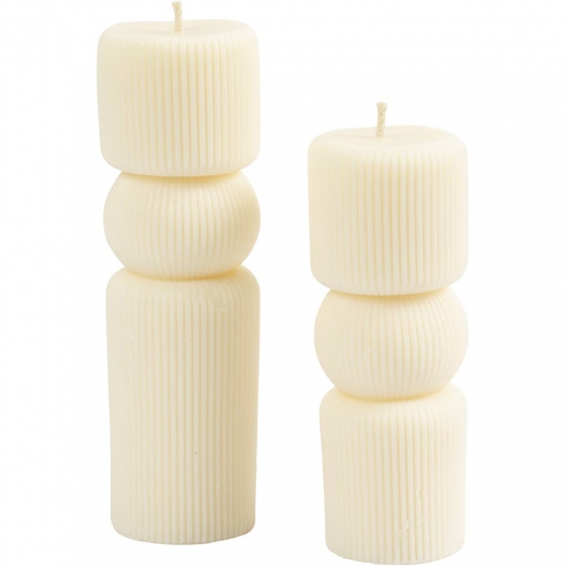 Silikonform Gjutform - Räfflade Blockljus - 2 st