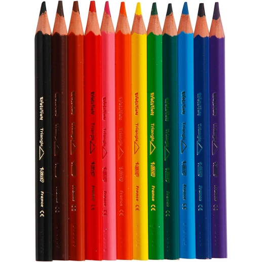 Bic Evolution Kids färgpennor 12 st 5 mm Mixade färger Trekantiga