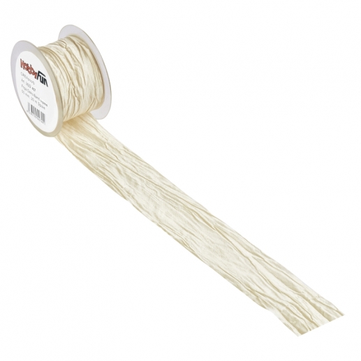 Silky Crushed Band Creme ca 50 mm 1 meter Mönstrade