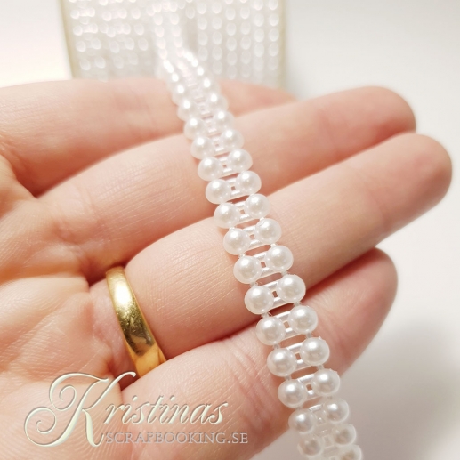 Pärlband Design Sofia 9 mm Vit till scrapbooking, pyssel och hobby