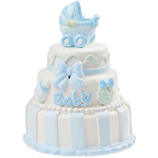 Tårtdekoration Baby Boy Cake - 7,5 cm - Blå
