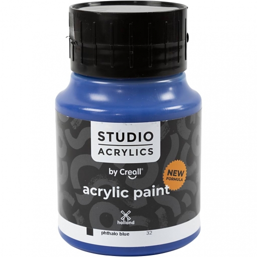 Creall Studio Akrylfärg - Täckande - Phtalo Blue (32) - 500 ml