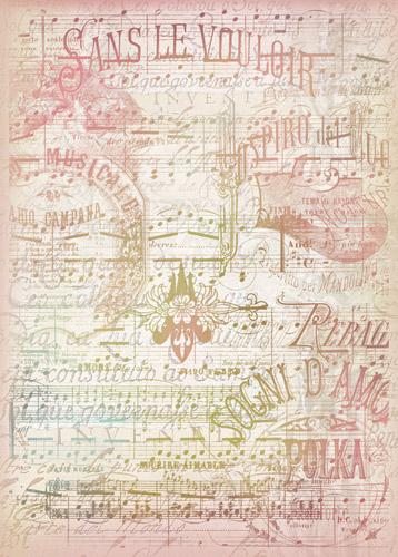 Decoupage Papper till A4 Sing and Dance till scrapbooking, pyssel och hobby