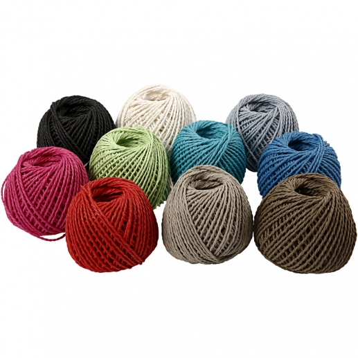 Pappersgarn Mixade Färger 10 st x 42 m Papperssnöre