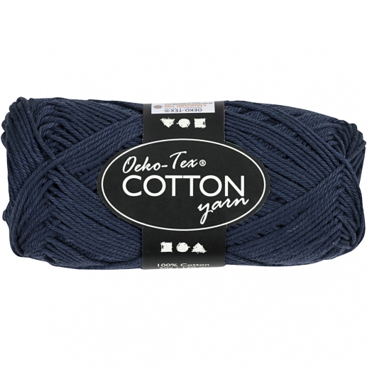 Bomullsgarn Mörkblå L: 170 m 50g till stickning