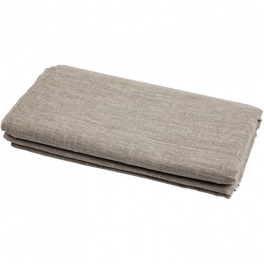 Lin Tyg Natur Oblekt Bredd: 140 cm 3 meter Textilier