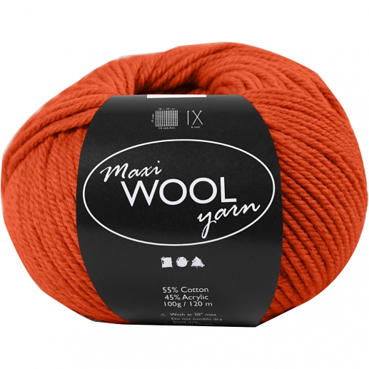 Maxi Wool Ullgarn Rostbrun 100 g till stickning