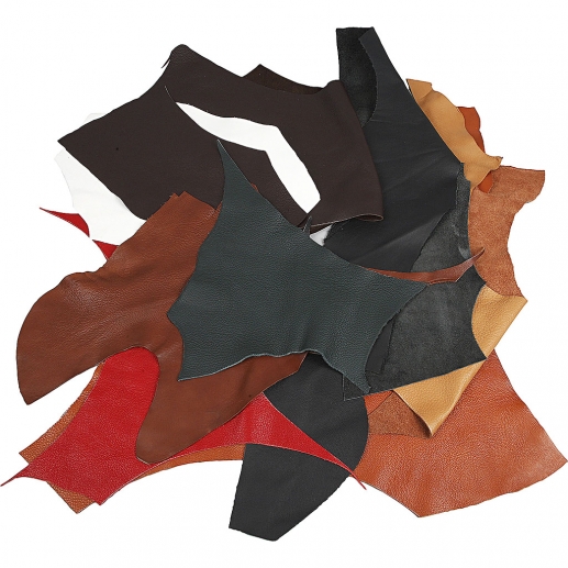 Äkta läder Mixade färger 2 kg Skinn till scrapbooking, pyssel och hobby