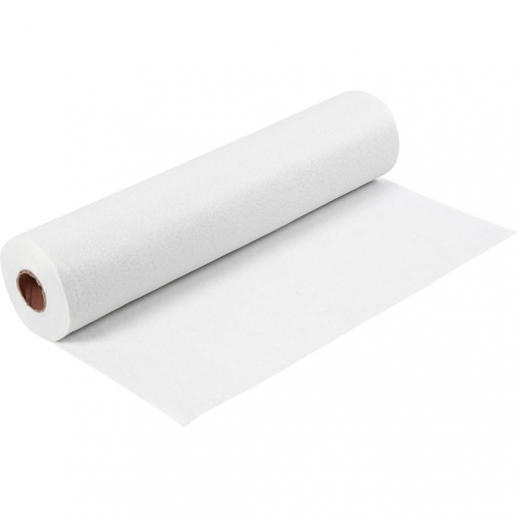 Hobbyfilt - B: 45 cm - Vit - 5 meter rulle