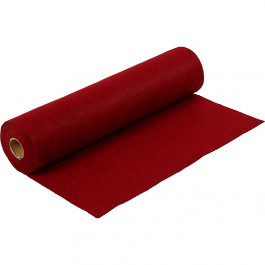 Hobbyfilt - B: 45 cm - Röd Melerad - 5 meter rulle