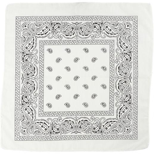 Bandana Vit stl. 55x55 cm Textilföremål till scrapbooking, pyssel och hobby