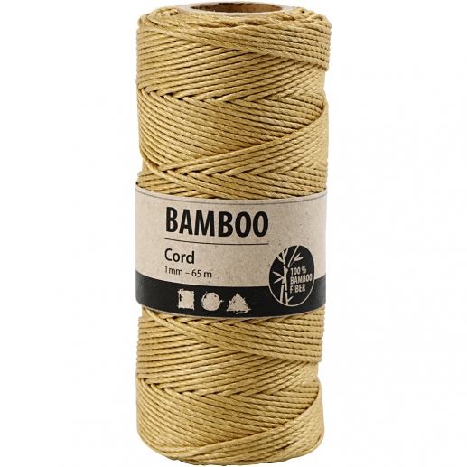 Bambusnöre 1 mm 65 meter Guld Julband till scrapbooking, pyssel och hobby