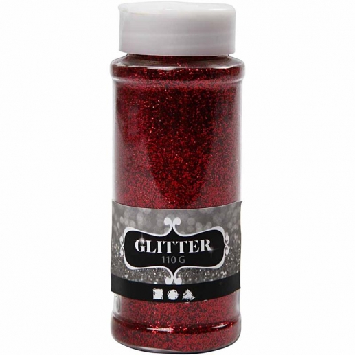 Glitterpulver Röd 110 gram till scrapbooking, pyssel och hobby