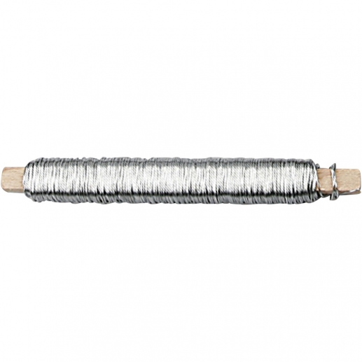 Ståltråd 0,6 mm 1 rulle 50 meter Galvaniserad Silver Smyckes Wire Binding