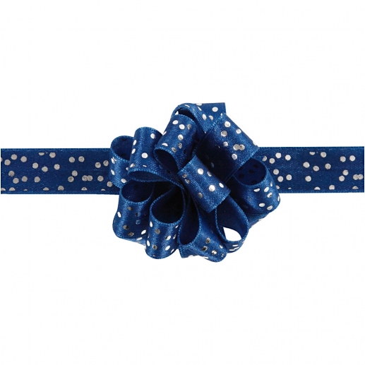 Susifixband B: 18 mm Blå Prickar 5 m Rosett