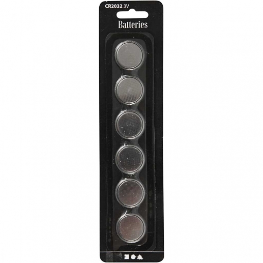 Batterier dia. 20 mm 6 st CR2032 Ljus till scrapbooking, pyssel och hobby