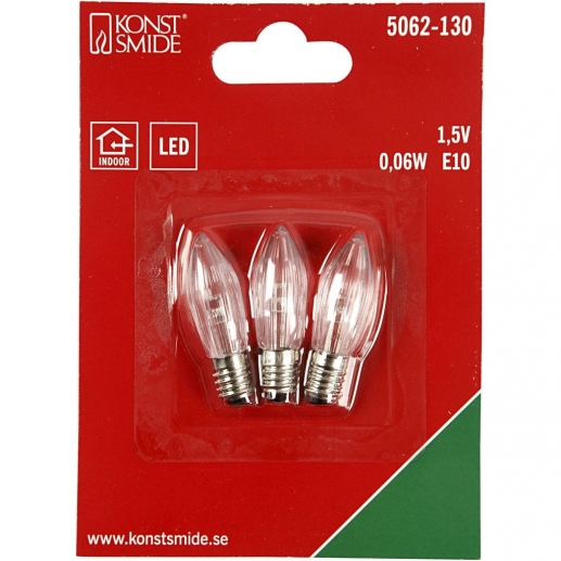 LED-Lampa E10 0,06 W 1,5 V 3 st LED Ljuslinga Stearinljus Batteri Lampa