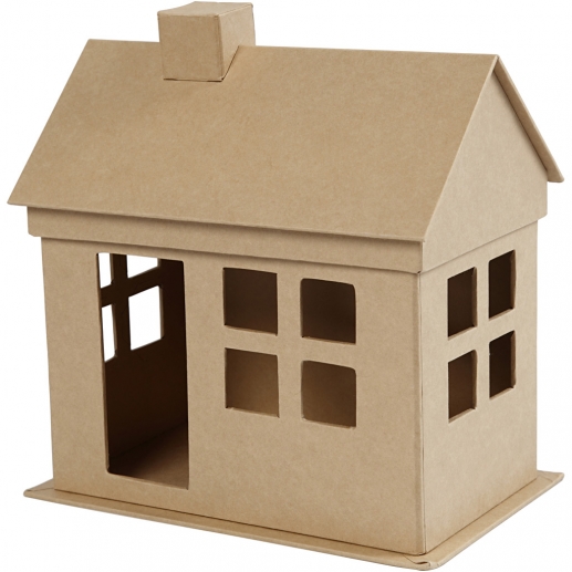 Papier-maché Hus 23x22,5x14,5 Dekorationsföremål